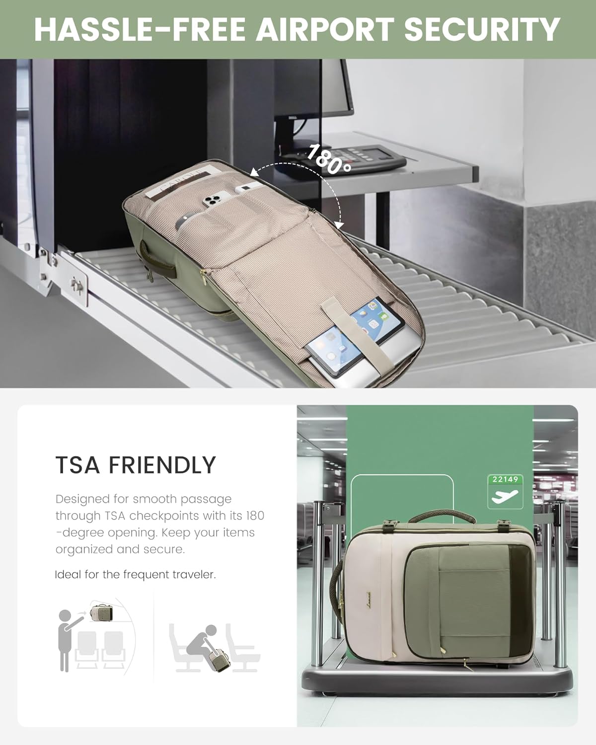40L Travel Backpack for Women & Men - 17.3 Inch Carry On Backpack & Personal Item Backpack for Airlines, Spacious and Durable Design, with 3 Packing Cubes
