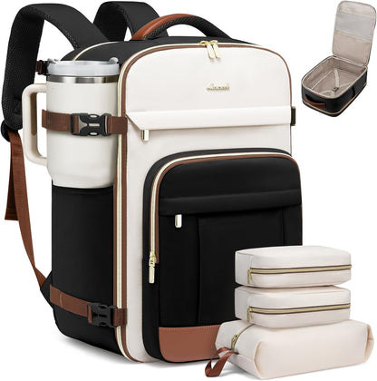 40L Travel Backpack for Women & Men - 17.3 Inch Carry On Backpack & Personal Item Backpack for Airlines, Spacious and Durable Design, with 3 Packing Cubes