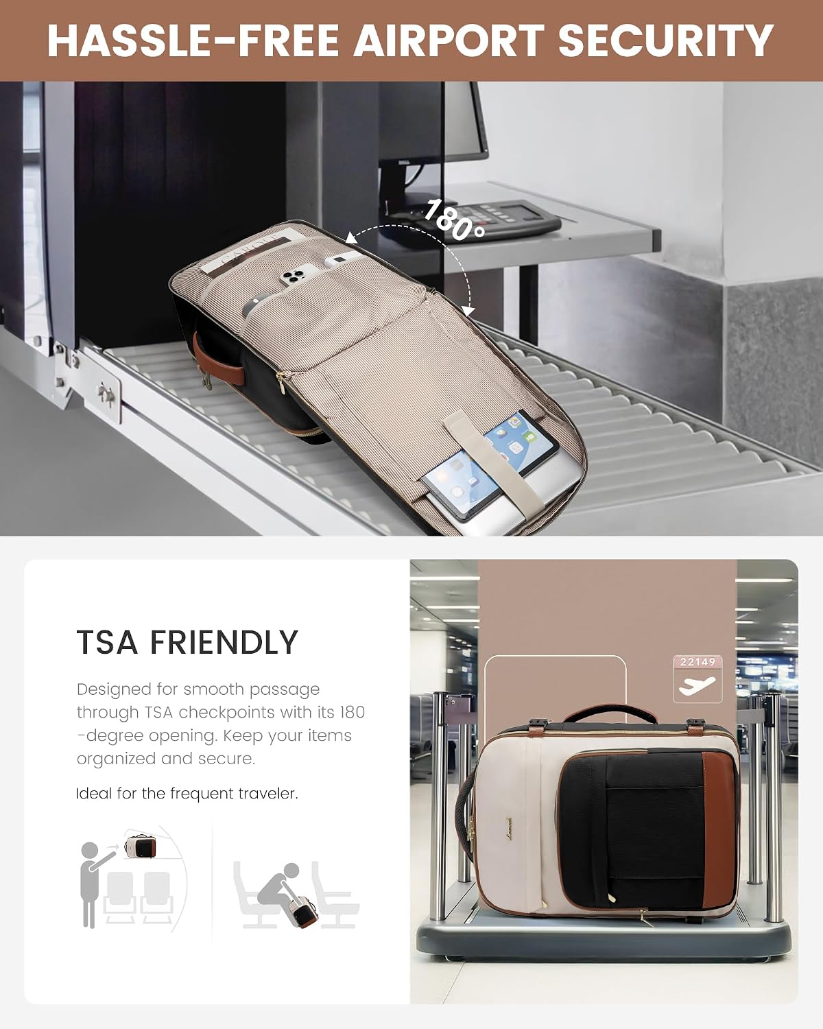 40L Travel Backpack for Women & Men - 17.3 Inch Carry On Backpack & Personal Item Backpack for Airlines, Spacious and Durable Design, with 3 Packing Cubes