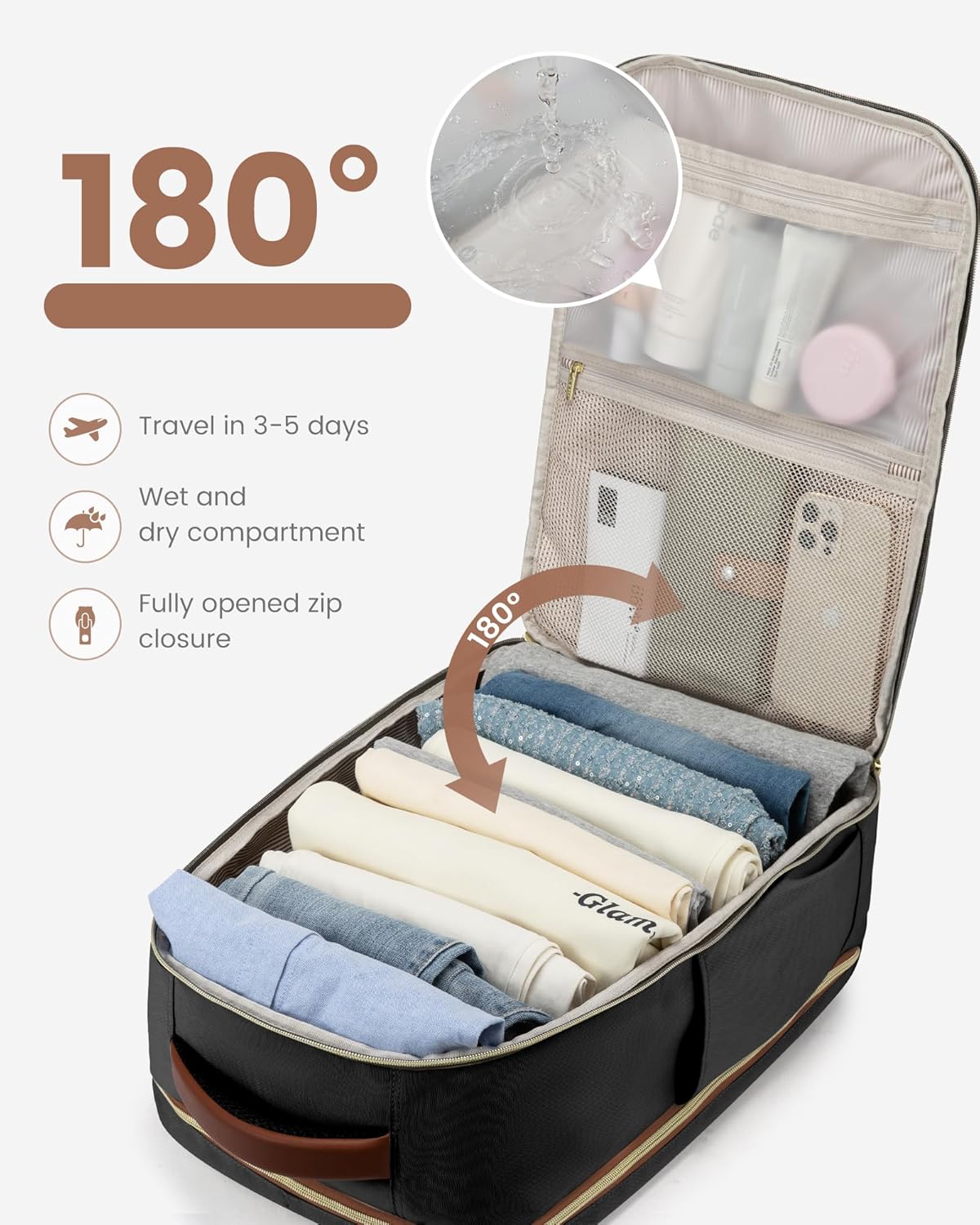 40L Travel Backpack for Women & Men - 17.3 Inch Carry On Backpack & Personal Item Backpack for Airlines, Spacious and Durable Design, with 3 Packing Cubes