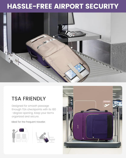 40L Travel Backpack for Women & Men - 17.3 Inch Carry On Backpack & Personal Item Backpack for Airlines, Spacious and Durable Design, with 3 Packing Cubes