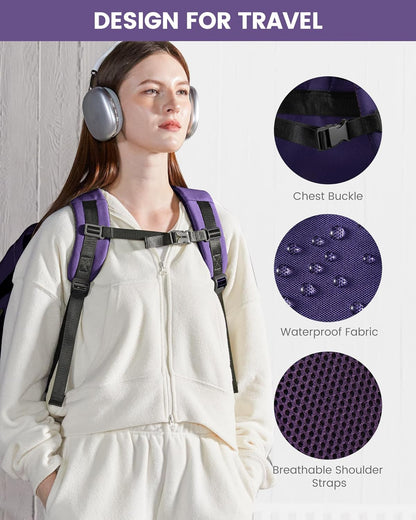 40L Travel Backpack for Women & Men - 17.3 Inch Carry On Backpack & Personal Item Backpack for Airlines, Spacious and Durable Design, with 3 Packing Cubes