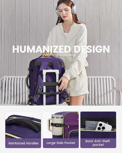 40L Travel Backpack for Women & Men - 17.3 Inch Carry On Backpack & Personal Item Backpack for Airlines, Spacious and Durable Design, with 3 Packing Cubes