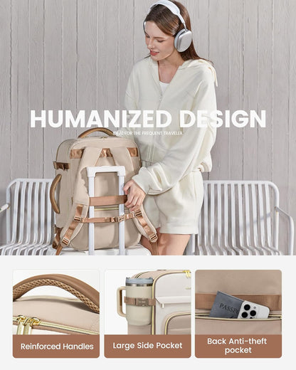40L Travel Backpack for Women & Men - 17.3 Inch Carry On Backpack & Personal Item Backpack for Airlines, Spacious and Durable Design, with 3 Packing Cubes