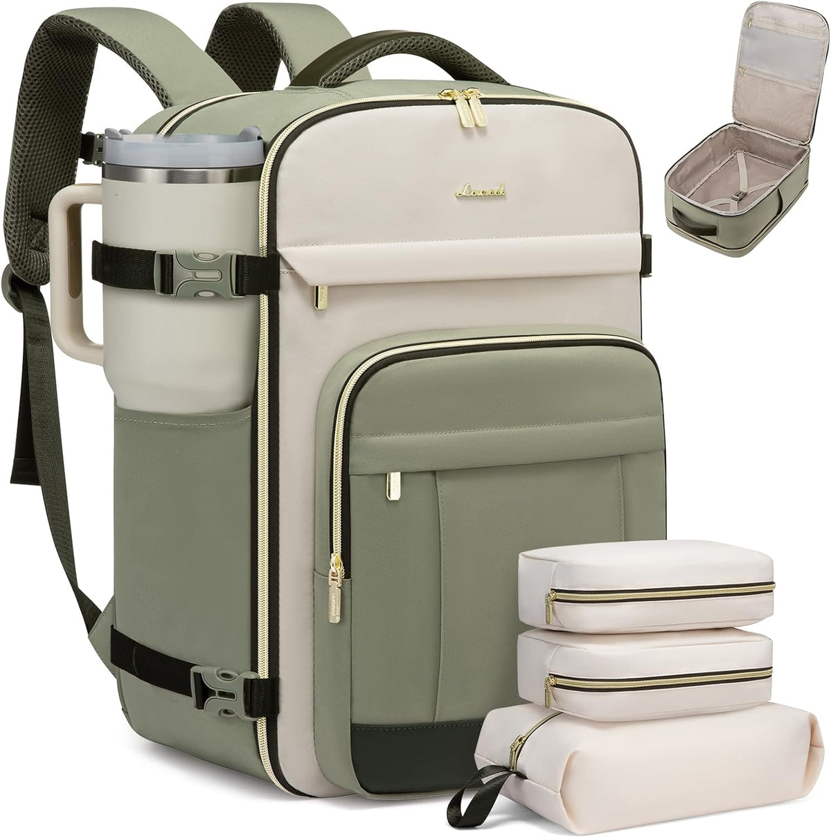 40L Travel Backpack for Women & Men - 17.3 Inch Carry On Backpack & Personal Item Backpack for Airlines, Spacious and Durable Design, with 3 Packing Cubes