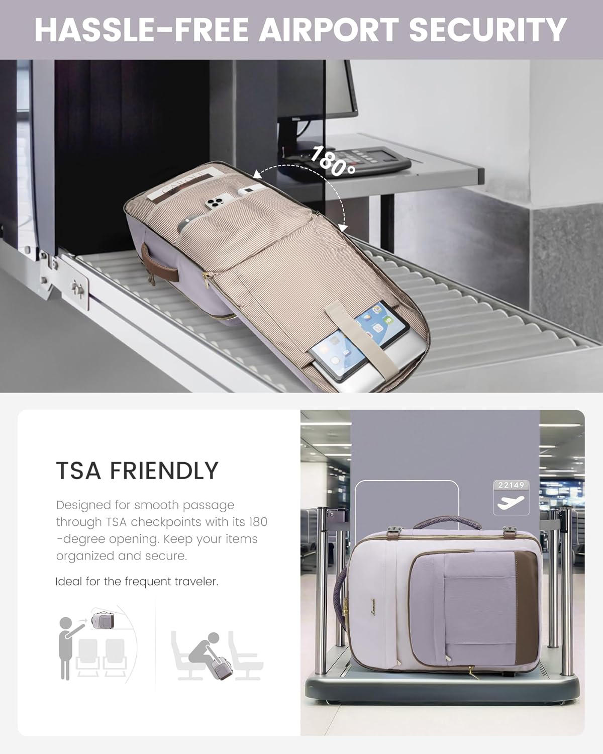 40L Travel Backpack for Women & Men - 17.3 Inch Carry On Backpack & Personal Item Backpack for Airlines, Spacious and Durable Design, with 3 Packing Cubes