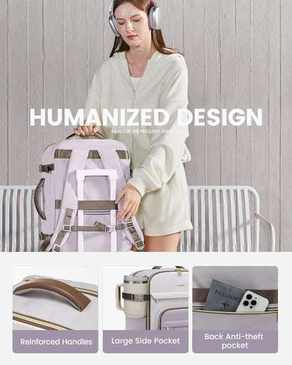40L Travel Backpack for Women & Men - 17.3 Inch Carry On Backpack & Personal Item Backpack for Airlines, Spacious and Durable Design, with 3 Packing Cubes