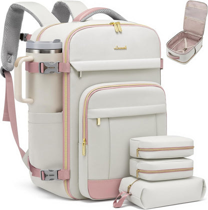 40L Travel Backpack for Women & Men - 17.3 Inch Carry On Backpack & Personal Item Backpack for Airlines, Spacious and Durable Design, with 3 Packing Cubes