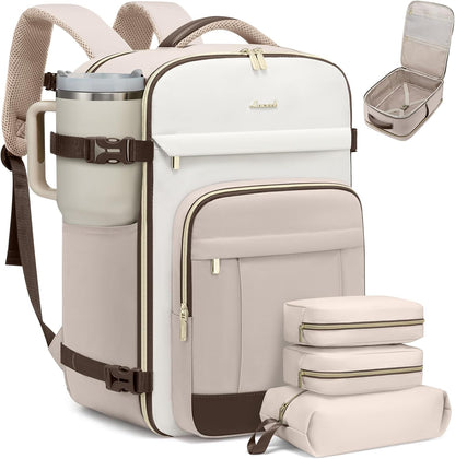 40L Travel Backpack for Women & Men - 17.3 Inch Carry On Backpack & Personal Item Backpack for Airlines, Spacious and Durable Design, with 3 Packing Cubes