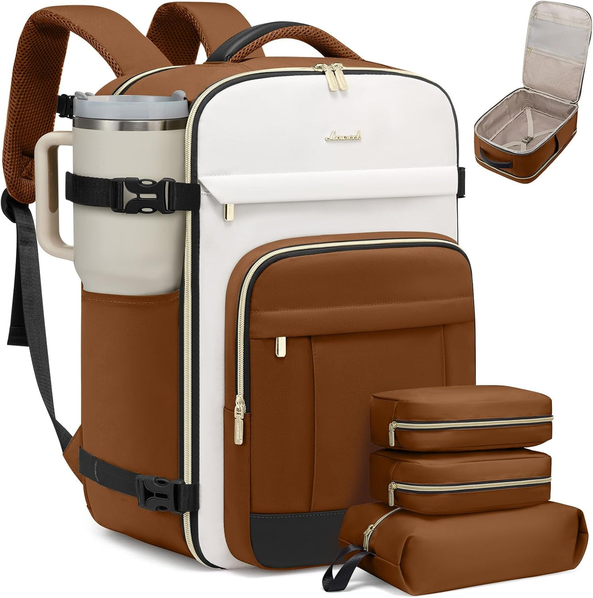 40L Travel Backpack for Women & Men - 17.3 Inch Carry On Backpack & Personal Item Backpack for Airlines, Spacious and Durable Design, with 3 Packing Cubes