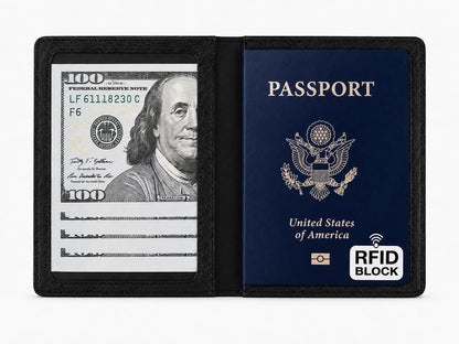 RFID Passport Holder for Travel – PU Leather Passport Cover and Card Holder for Men & Women – Slim Passport Holder with Card Protector Slot, Travel Must Haves (Pink - Lime Green)