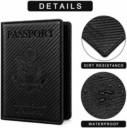 RFID Passport Holder for Travel – PU Leather Passport Cover and Card Holder for Men & Women – Slim Passport Holder with Card Protector Slot, Travel Must Haves (Pink - Lime Green)