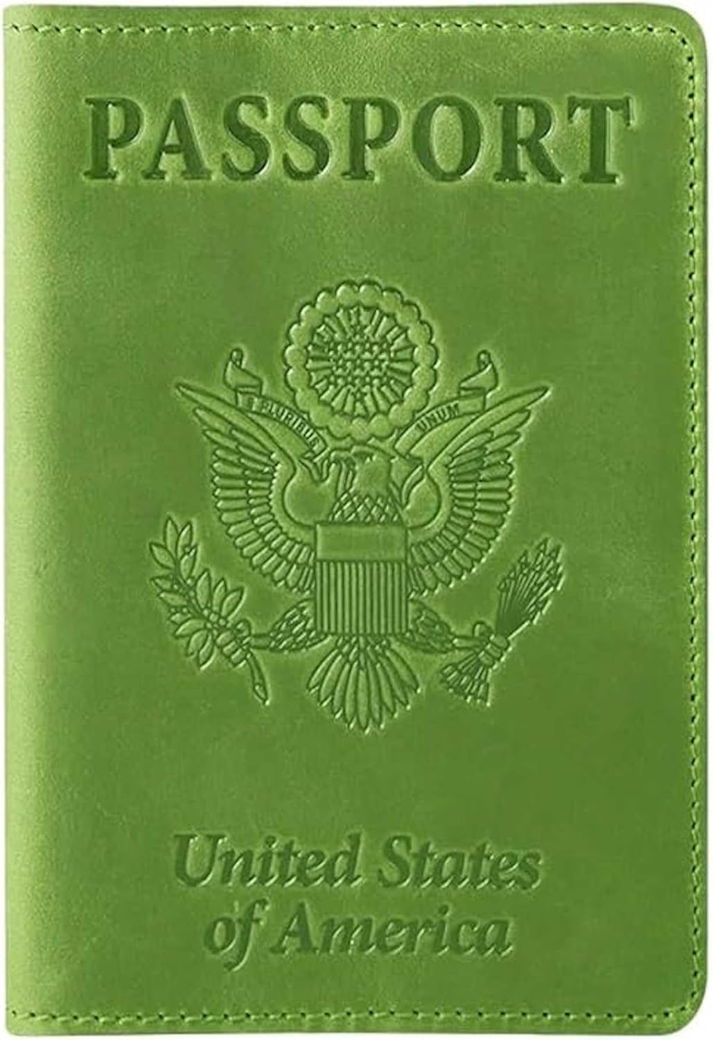 RFID Passport Holder for Travel – PU Leather Passport Cover and Card Holder for Men & Women – Slim Passport Holder with Card Protector Slot, Travel Must Haves (Pink - Lime Green)