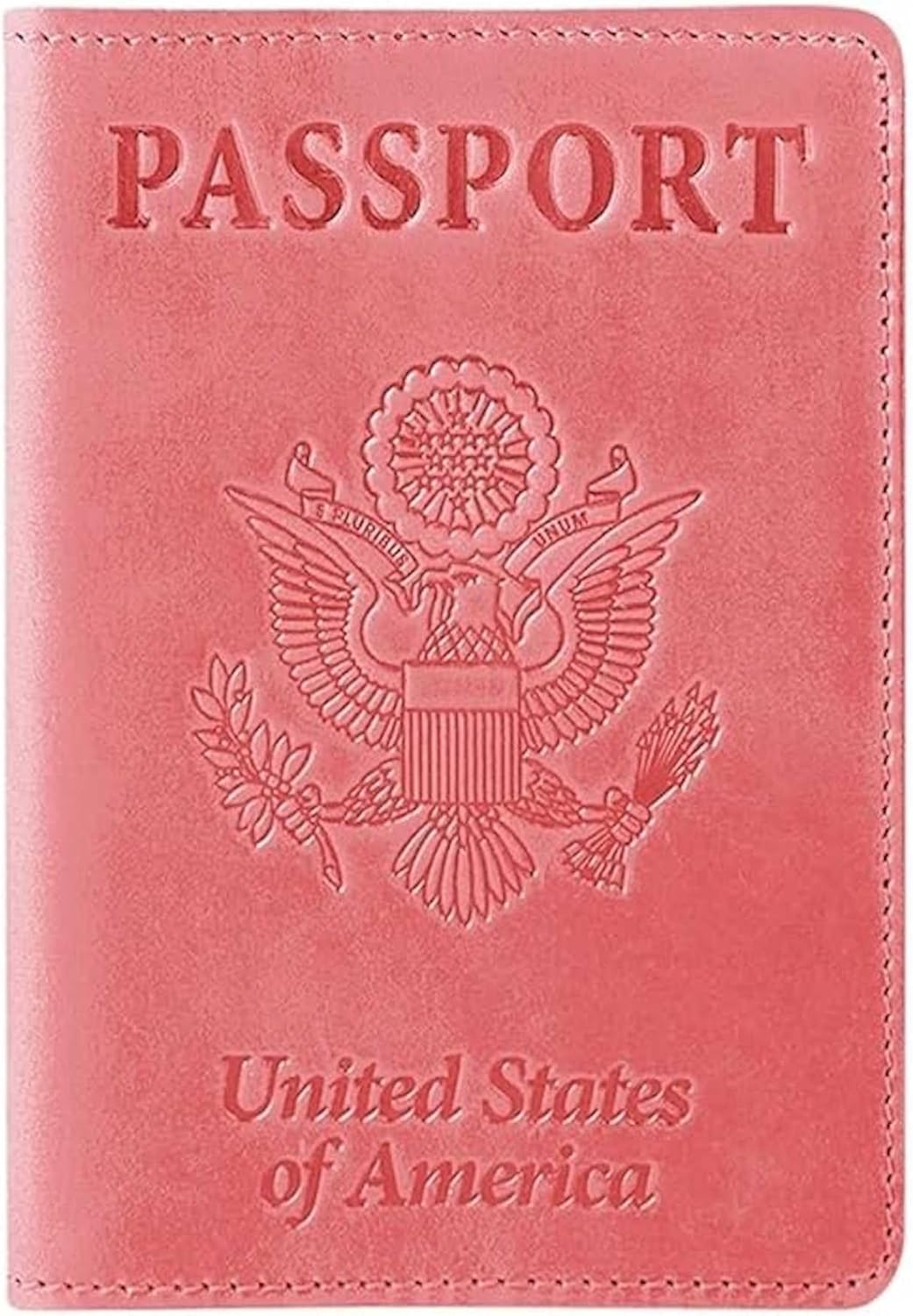 RFID Passport Holder for Travel – PU Leather Passport Cover and Card Holder for Men & Women – Slim Passport Holder with Card Protector Slot, Travel Must Haves (Pink - Lime Green)