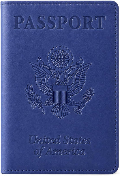 RFID Passport Holder for Travel – PU Leather Passport Cover and Card Holder for Men & Women – Slim Passport Holder with Card Protector Slot, Travel Must Haves (Pink - Lime Green)