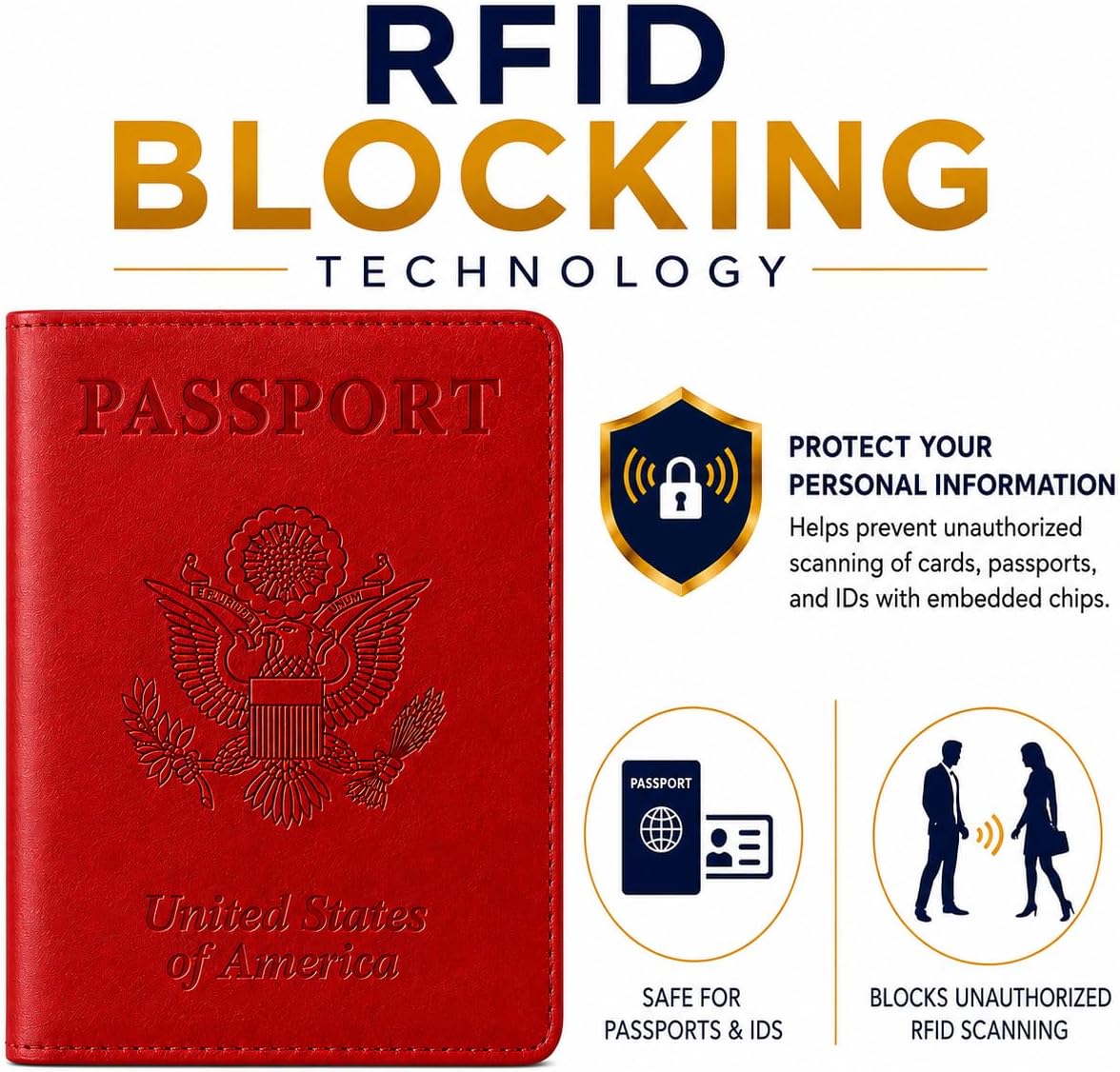 RFID Passport Holder for Travel – PU Leather Passport Cover and Card Holder for Men & Women – Slim Passport Holder with Card Protector Slot, Travel Must Haves (Pink - Lime Green)