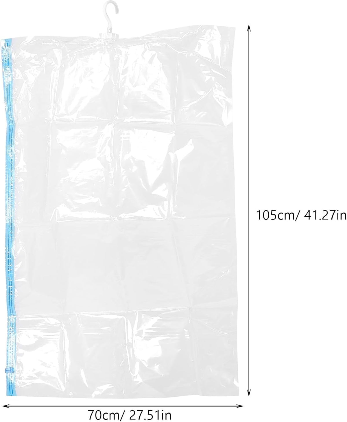 Vacuum Compression Storage Bags Large 70x105cm Hanging Clothes Space Saver Bags Thickened for Travel and Home Organization