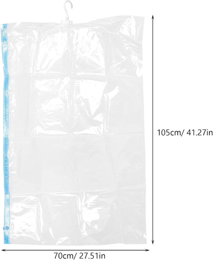 Vacuum Compression Storage Bags Large 70x105cm Hanging Clothes Space Saver Bags Thickened for Travel and Home Organization