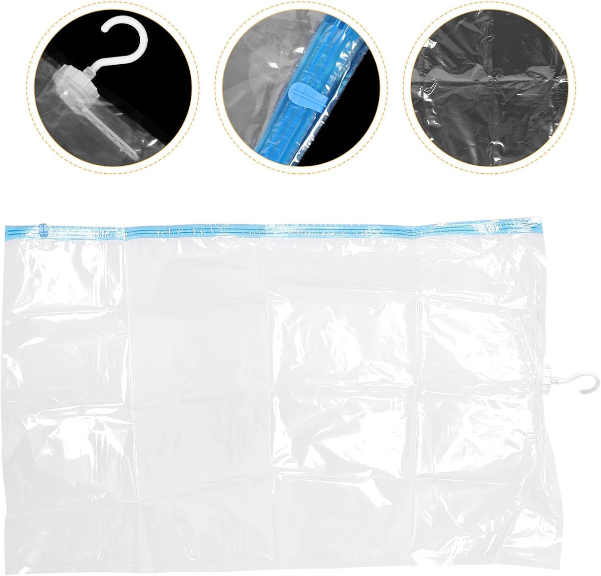 Vacuum Compression Storage Bags Large 70x105cm Hanging Clothes Space Saver Bags Thickened for Travel and Home Organization
