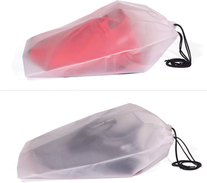 Set of 12 Portable Translucent Shoe Bags for Travel Large Clear Shoes Pouch Storage Organizer with Drawstring for Men and Women