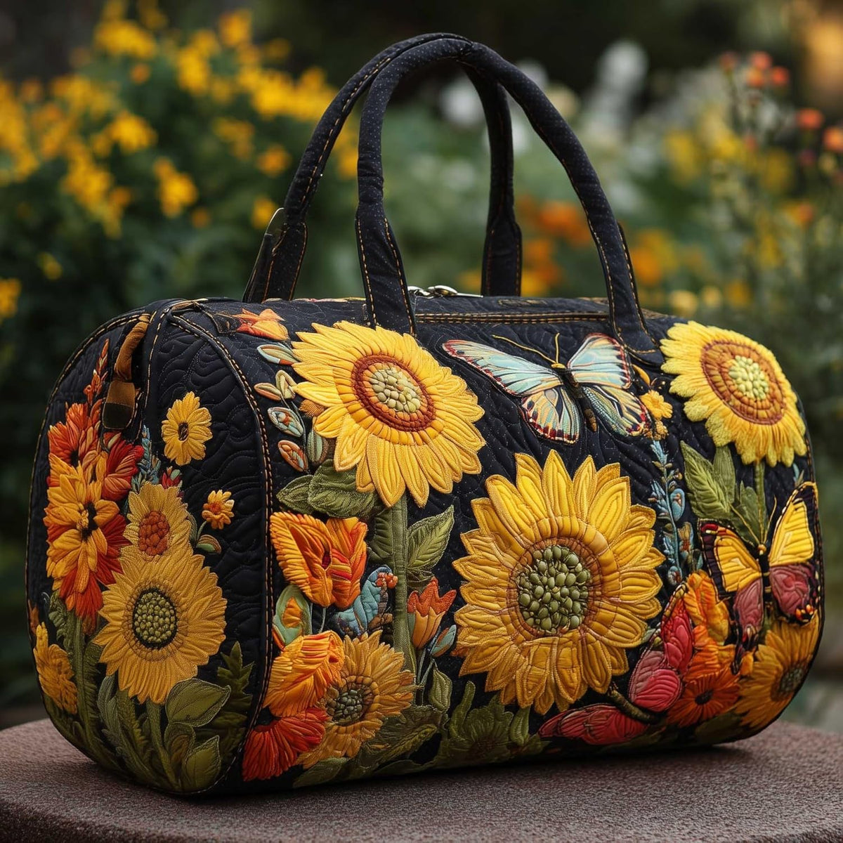 Women's Quilted Weekender Duffel Bag – Foldable Lightweight Travel Tote for Overnight Gym | 18"x9"x9", Colorful Patterns (Dragonfly)