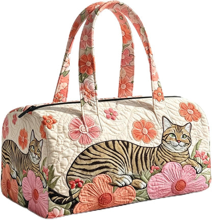 Women's Quilted Weekender Duffel Bag – Foldable Lightweight Travel Tote for Overnight Gym | 18"x9"x9", Colorful Patterns (Dragonfly)