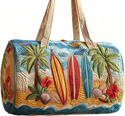 Women's Quilted Weekender Duffel Bag – Foldable Lightweight Travel Tote for Overnight Gym | 18"x9"x9", Colorful Patterns (Dragonfly)