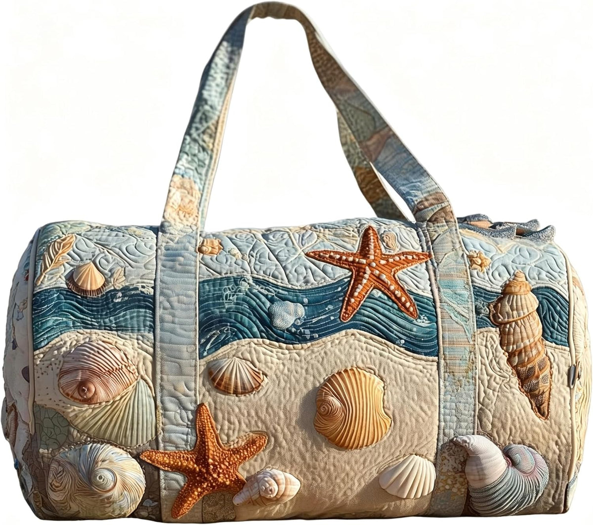 Women's Quilted Weekender Duffel Bag – Foldable Lightweight Travel Tote for Overnight Gym | 18"x9"x9", Colorful Patterns (Dragonfly)