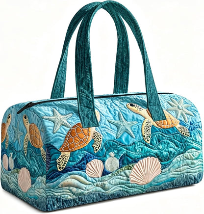 Women's Quilted Weekender Duffel Bag – Foldable Lightweight Travel Tote for Overnight Gym | 18"x9"x9", Colorful Patterns (Dragonfly)