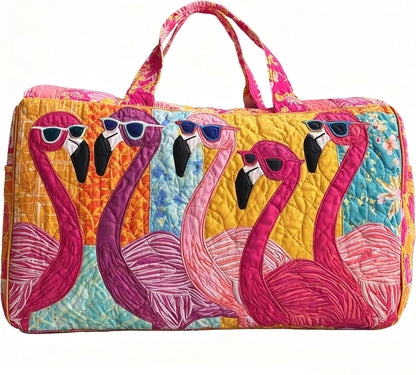 Women's Quilted Weekender Duffel Bag – Foldable Lightweight Travel Tote for Overnight Gym | 18"x9"x9", Colorful Patterns (Dragonfly)