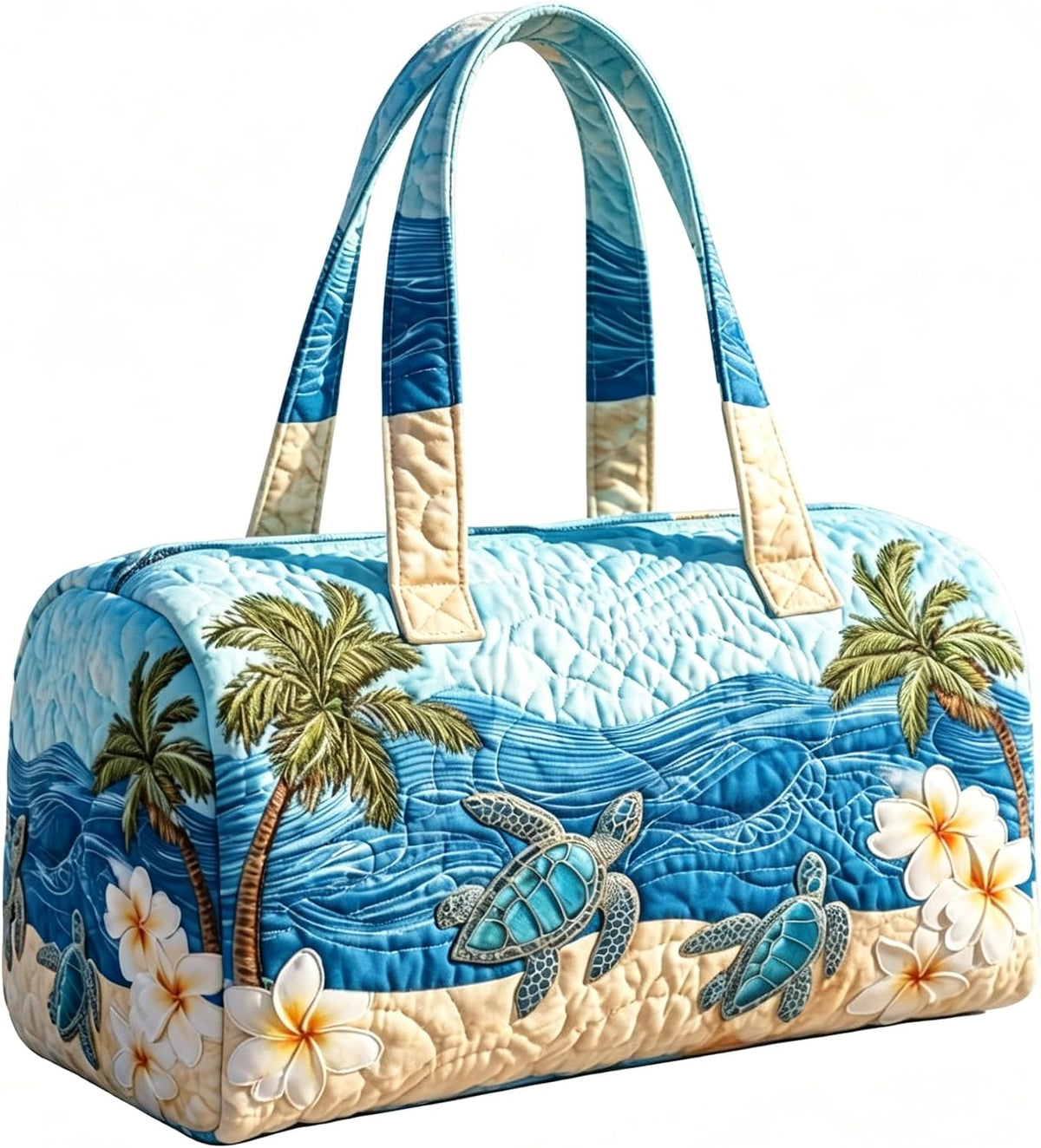 Women's Quilted Weekender Duffel Bag – Foldable Lightweight Travel Tote for Overnight Gym | 18"x9"x9", Colorful Patterns (Dragonfly)