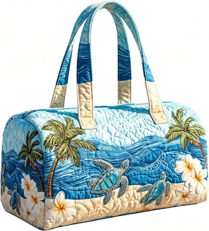 Women's Quilted Weekender Duffel Bag – Foldable Lightweight Travel Tote for Overnight Gym | 18"x9"x9", Colorful Patterns (Dragonfly)
