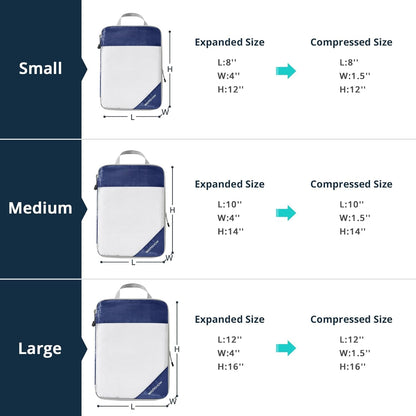6 Set Compression Packing Cubes for Travel - Compressible, Lightweight, and Space-Saving Packing Cubes, Travel Essentials for Women, Grey