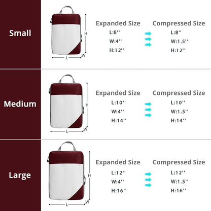 6 Set Compression Packing Cubes for Travel - Compressible, Lightweight, and Space-Saving Packing Cubes, Travel Essentials for Women, Grey