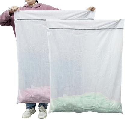 2 Pack Extra Large Mesh Laundry Bag 43 x 35 in – XXXXL Washing Bag | Jumbo for Bedding, Blankets, Clothes, Pet Items, Travel & Storage – Washer Protector Bag for Washing Machine