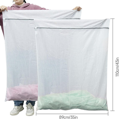 2 Pack Extra Large Mesh Laundry Bag 43 x 35 in – XXXXL Washing Bag | Jumbo for Bedding, Blankets, Clothes, Pet Items, Travel & Storage – Washer Protector Bag for Washing Machine