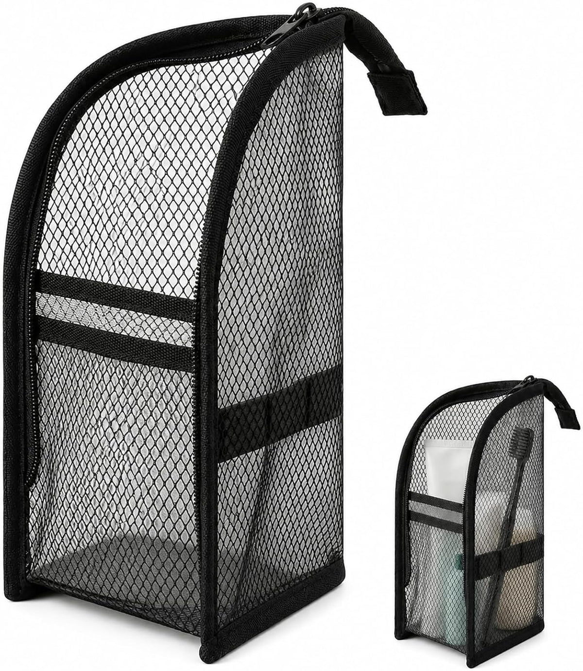 Portable Lightweight Travel Toiletry Bag,Standing Toiletry Bag,Self Standing Travel Toiletry Pouch,Travel Toiletry Bag,Hanging Toiletry Bag,Durable Eva Material,For Travelers And Daily Routine(Black)