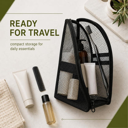 Portable Lightweight Travel Toiletry Bag,Standing Toiletry Bag,Self Standing Travel Toiletry Pouch,Travel Toiletry Bag,Hanging Toiletry Bag,Durable Eva Material,For Travelers And Daily Routine(Black)
