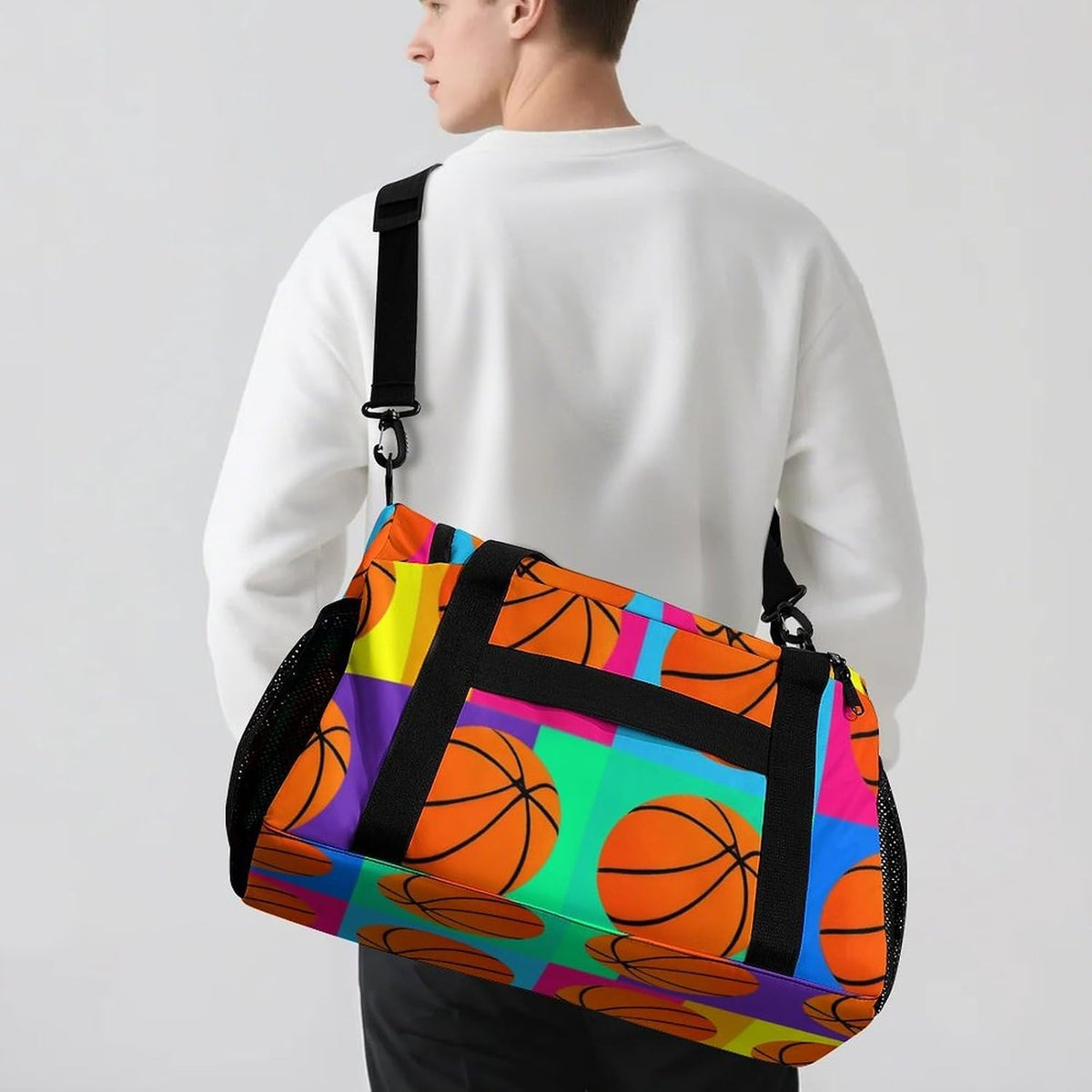 Travel Gym Bag Duffel Sports Weekender Overnight Easy Clean Material for Workout Travel