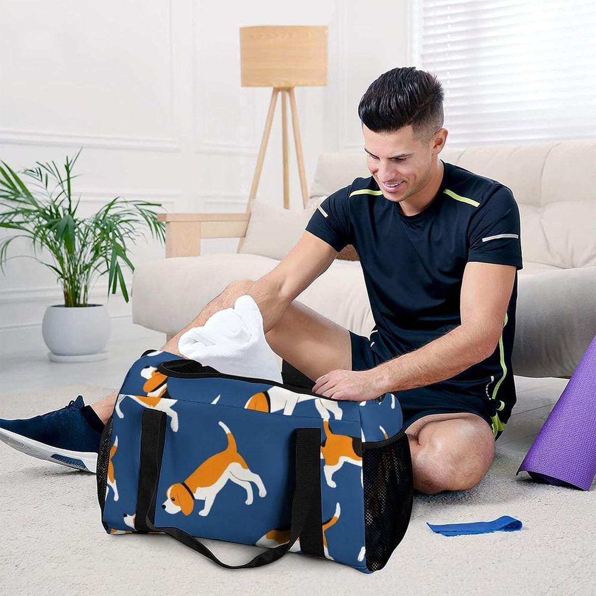 Travel Gym Bag Duffel Sports Weekender Overnight Easy Clean Material for Workout Travel