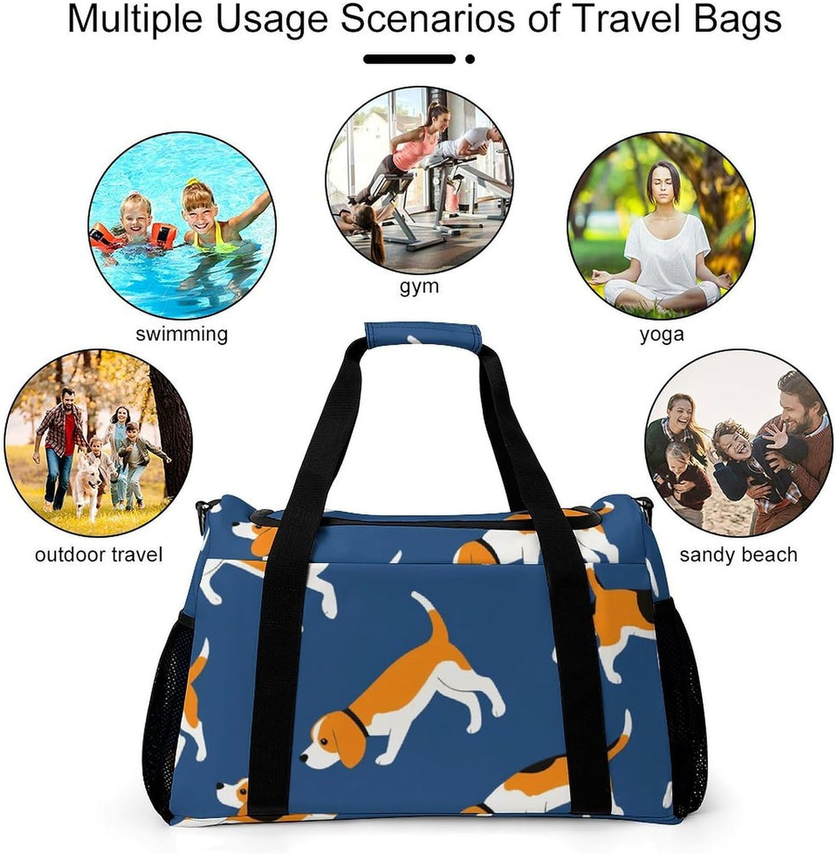 Travel Gym Bag Duffel Sports Weekender Overnight Easy Clean Material for Workout Travel