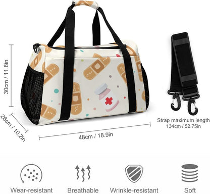 Travel Gym Bag Duffel Sports Weekender Overnight Easy Clean Material for Workout Travel