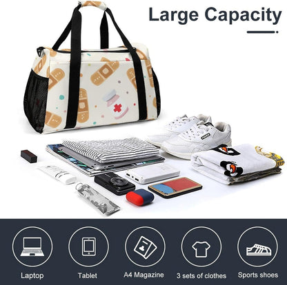 Travel Gym Bag Duffel Sports Weekender Overnight Easy Clean Material for Workout Travel