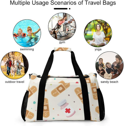 Travel Gym Bag Duffel Sports Weekender Overnight Easy Clean Material for Workout Travel