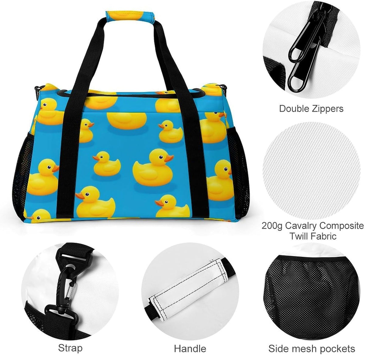 Travel Gym Bag Duffel Sports Weekender Overnight Easy Clean Material for Workout Travel