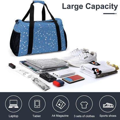 Travel Gym Bag Duffel Sports Weekender Overnight Easy Clean Material for Workout Travel