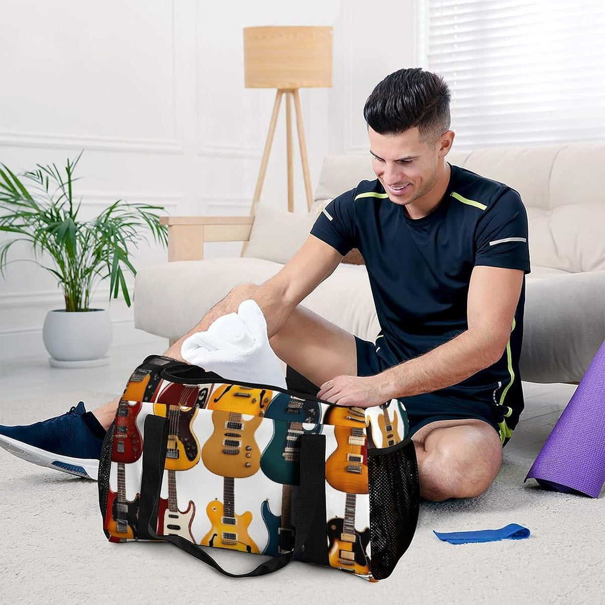 Travel Gym Bag Duffel Sports Weekender Overnight Easy Clean Material for Workout Travel