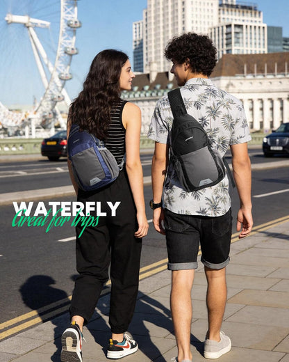 Packable Sling Bag RFID Travel Crossbody Backpack for Women Men | Water bottle holder fits 22 oz, Phone strap pocket, Foldable design, Water-resistant, Daily Hiking Theme Parks Day Trip Pack
