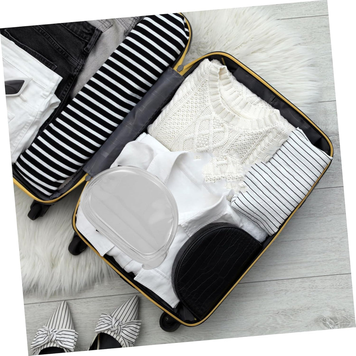 Underwear Bag Set 2-pack Lingerie Storage Bag Travel Organizer Bra Protector Zipper Closing Compact Packing Accessory for Women