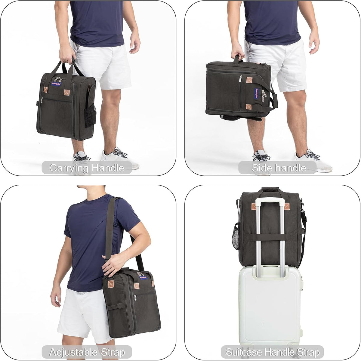 17X13X8 Inches JetBlus Airlines Personal Item Under Seat Duffel bag Suitable for Major Airlines including Spirit, Jetblue, Frontier, and American - Duffel Bag Design (Black)